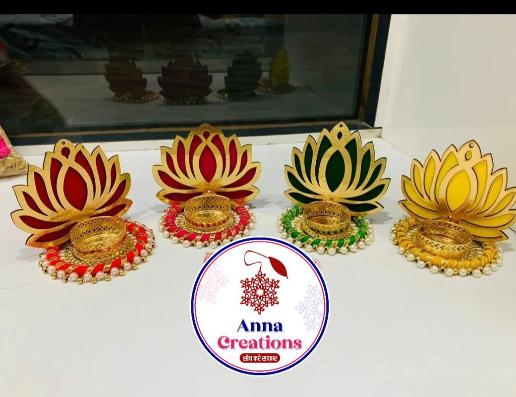 Handmade Diwali Lotus Deya /Tea light 05 (pack of 4)